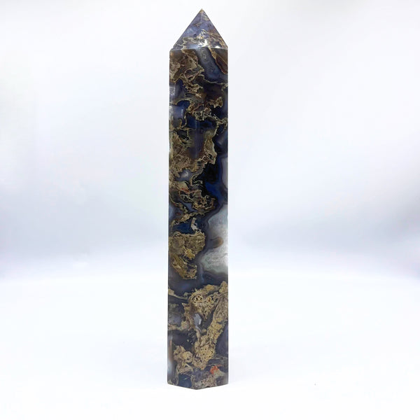 Moss Agate Tower Natural Work of Art