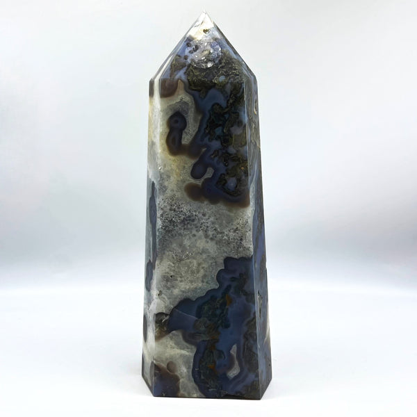 Druzy Moss Agate Tower Natural Beauty in Stone