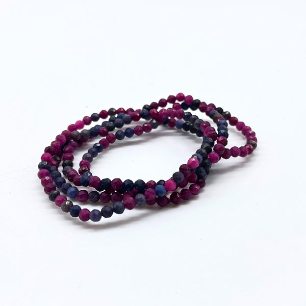4mm Faceted Ruby Sapphire Bracelets