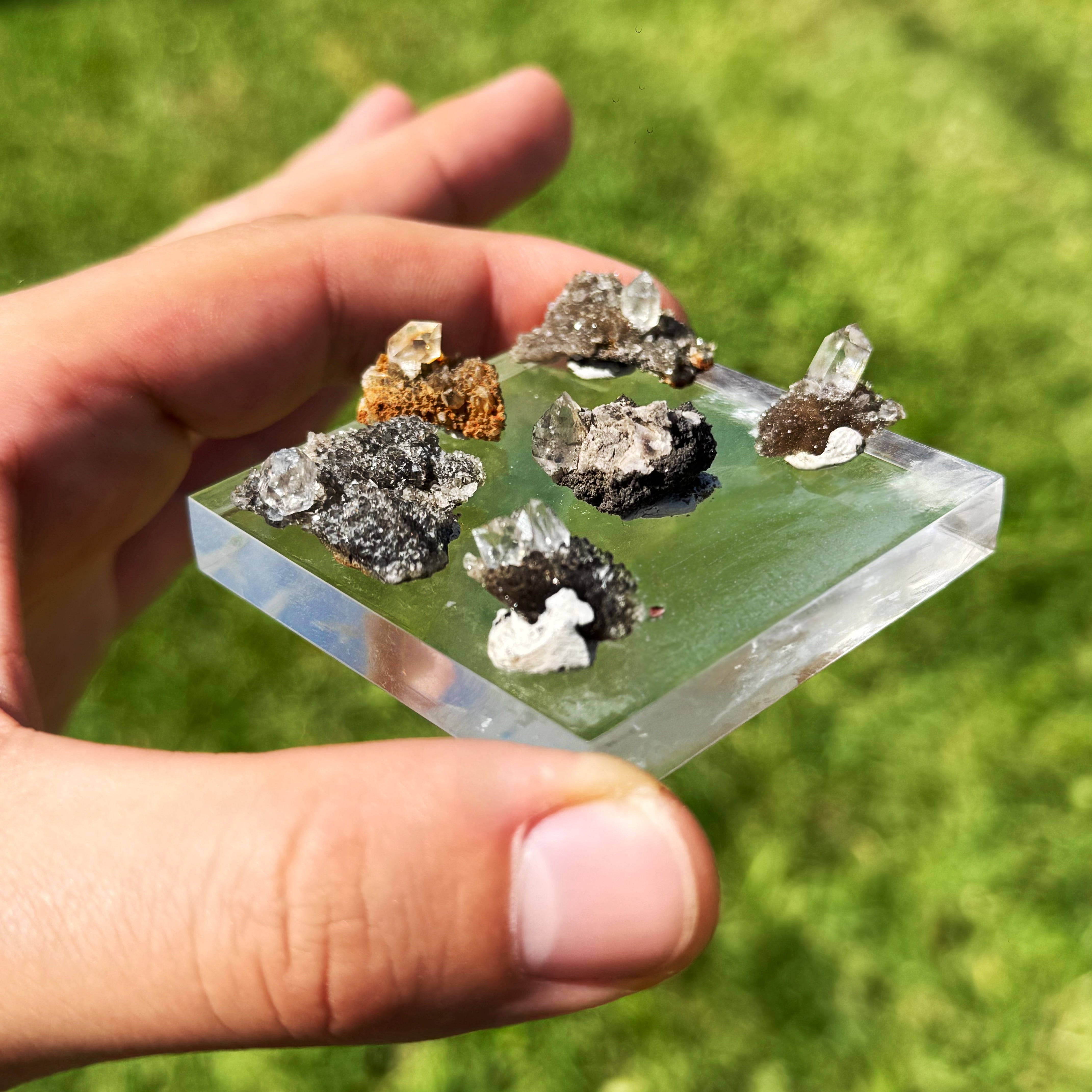 Mini Herkimer Diamonds on Matrix – Ruby's Healing Crystals