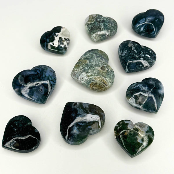 Moss Agate Hearts