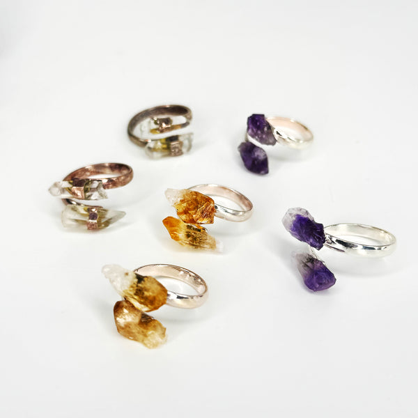 Adjustable Crystal Rings