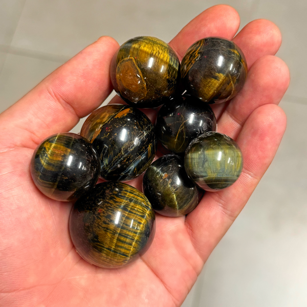 Blue Tigers Eye Mini Spheres (1pcs)