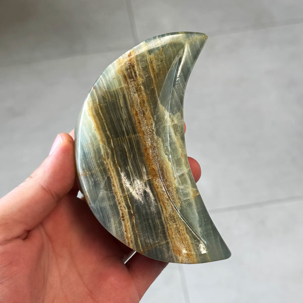 Blue Onyx Moon Bowl