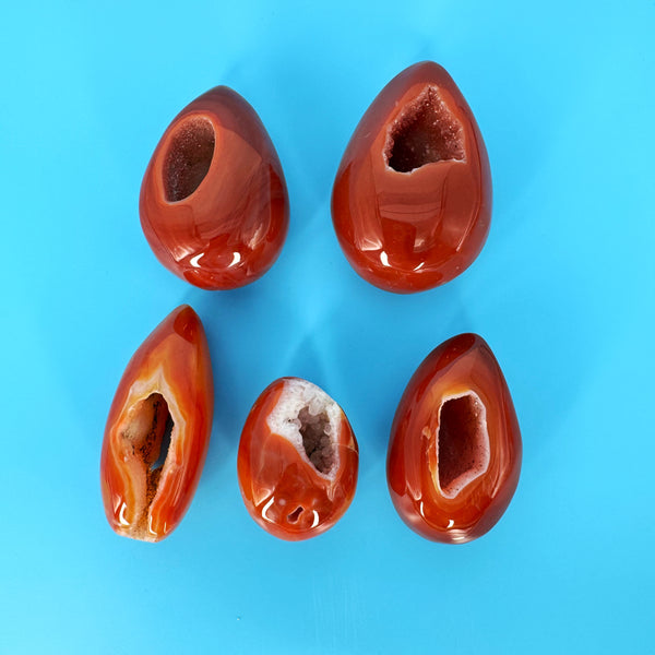 Carnelian Druzy Eggs