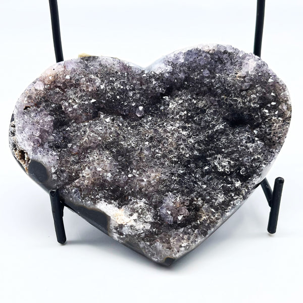 Amethyst Geode Heart (Display Stand Included)