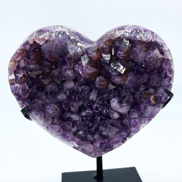 Large Amethyst Geode Heart (Display Stand Included)