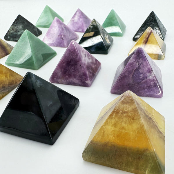 1.5" Assorted Mini Crystal Pyramids