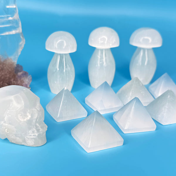 1.25" Mini Selenite Pyramids