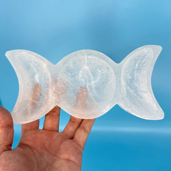 Triple Moon Selenite Bowls