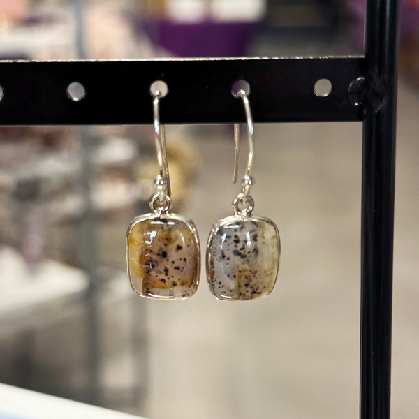 Montana Agate Earrings (Sterling Silver)