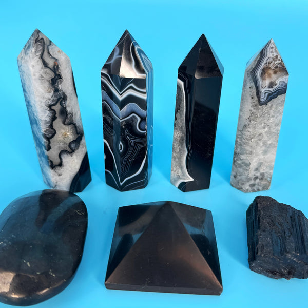 3.5" Black Onyx Quartz Towers