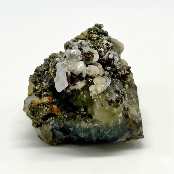 Fluorite, Galena, Sphalerite, Pyrrhotite, Arsenopyrite, Calcite Specimen #4